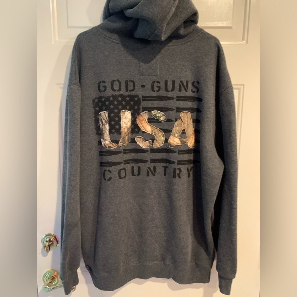 Buck Wear Men’s Grey USA Hoodie/Pullover Size XL